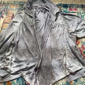 Free people Gray burnout xl hooded cardi xl 2x 3x